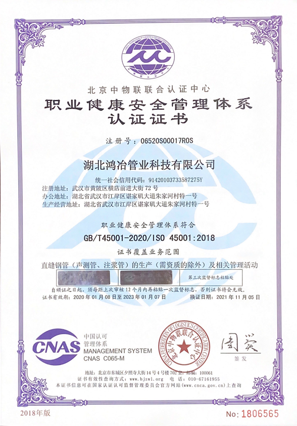 ISO-45001职业健康安全体系认证（中文）